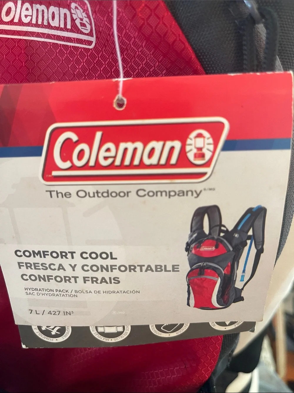 Coleman Comfort Cool Hydration Back Pack w/reservoir in Separate Pouch NWT